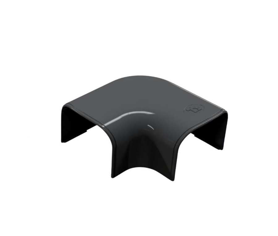 Afbeeldingen van SCD100421: Optimat platte bocht 90° CP102 antraciet (3st) RAL 7016