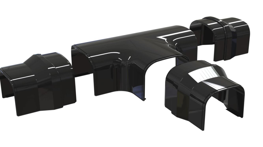 Afbeeldingen van SCD100395: Optimat T-stuk DT75 zwart (5st)